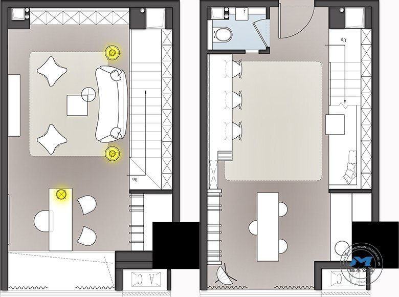 LOFT公寓型售樓部與樣板房裝修設(shè)計(jì)B戶型彩圖
