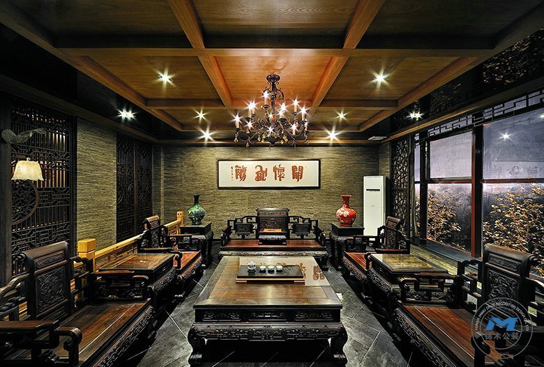 功夫茶樓裝修設(shè)計(jì)效果會(huì)客區(qū)