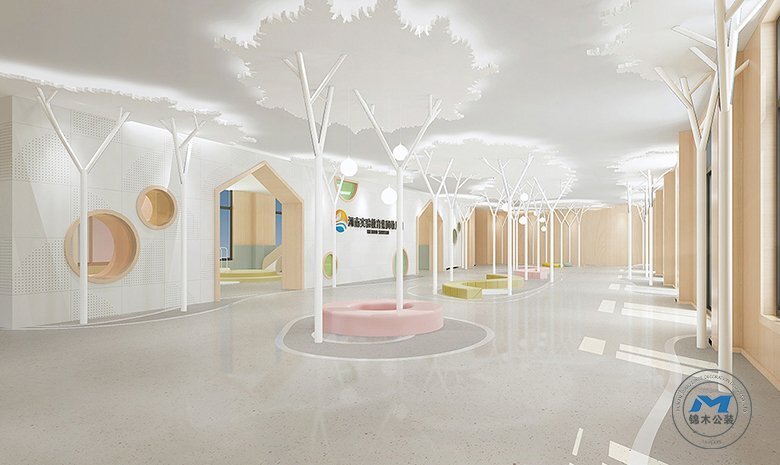 機關(guān)實驗幼兒園裝修設(shè)計門廳
