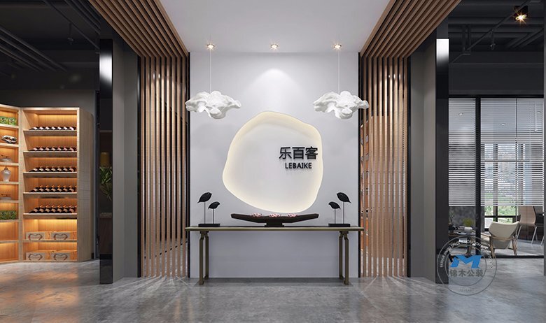 貿(mào)易辦公室裝修設(shè)計(jì)工業(yè)風(fēng)效果前臺(tái)大廳