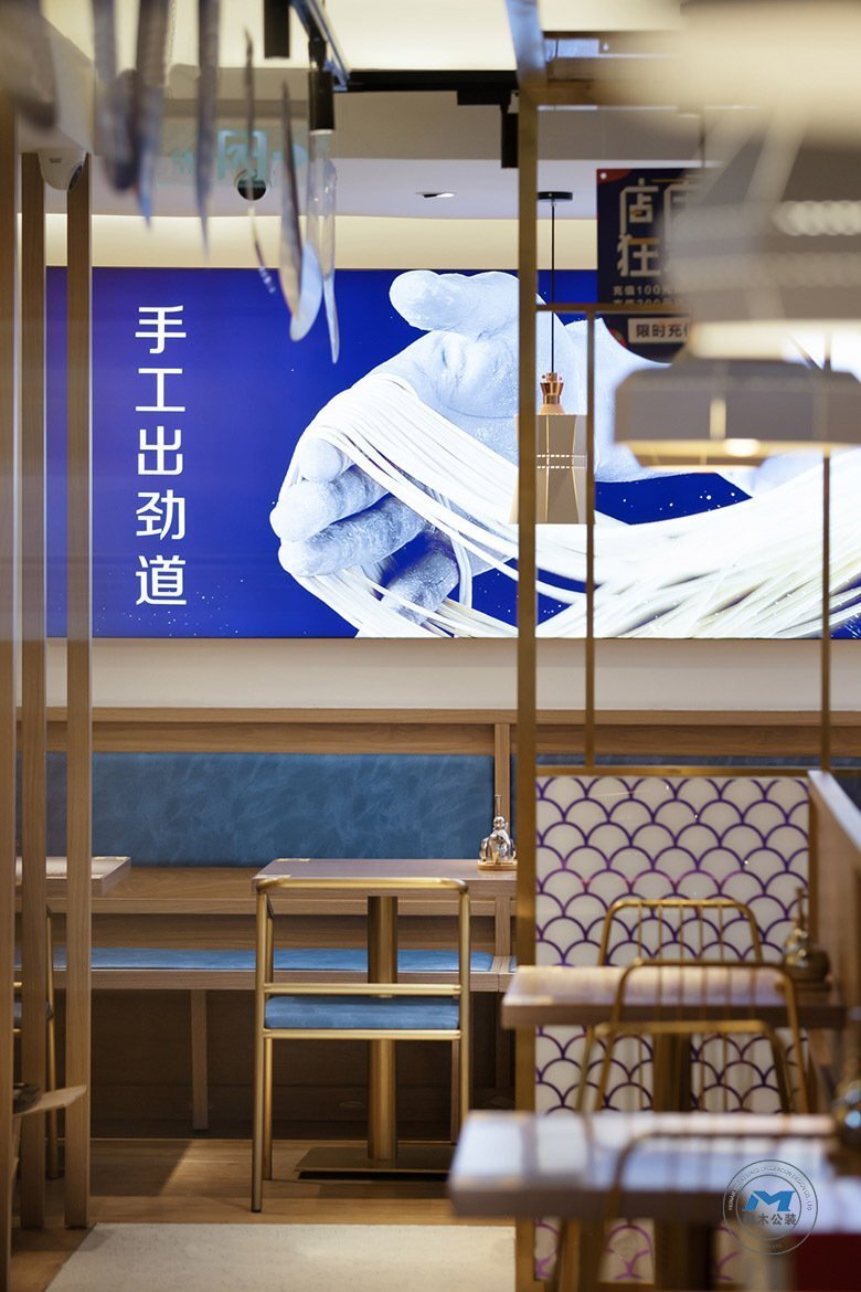 手工拉面館餐廳裝修設(shè)計(jì)隔斷效果圖