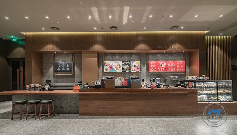 連鎖咖啡店餐飲裝修設(shè)計(jì)收銀臺(tái)效果圖
