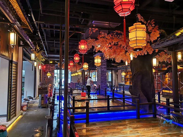 特色湘菜館餐廳裝修設(shè)計燈飾效果圖