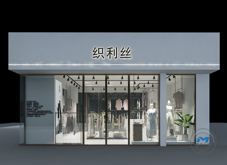 國際大牌女裝品牌店裝修設(shè)計店招門頭