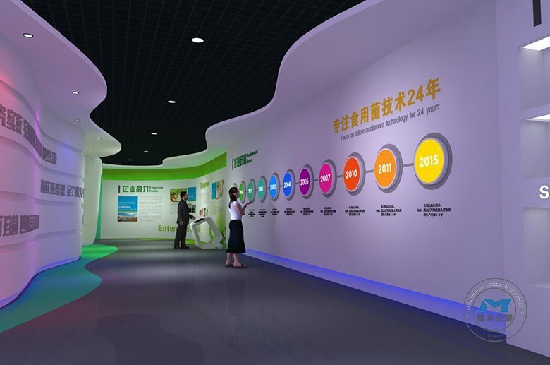 食用菌企業(yè)展廳展館裝修設計效果長廊