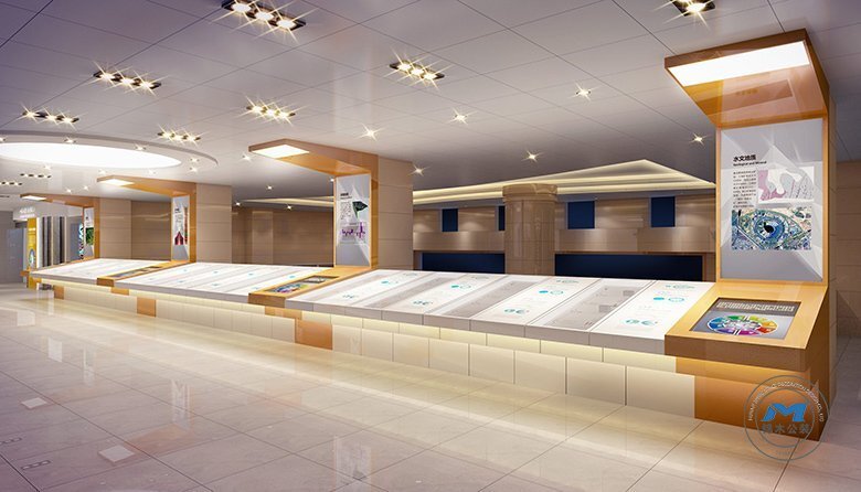 企事業(yè)局展廳裝修設(shè)計(jì)效果展柜展示