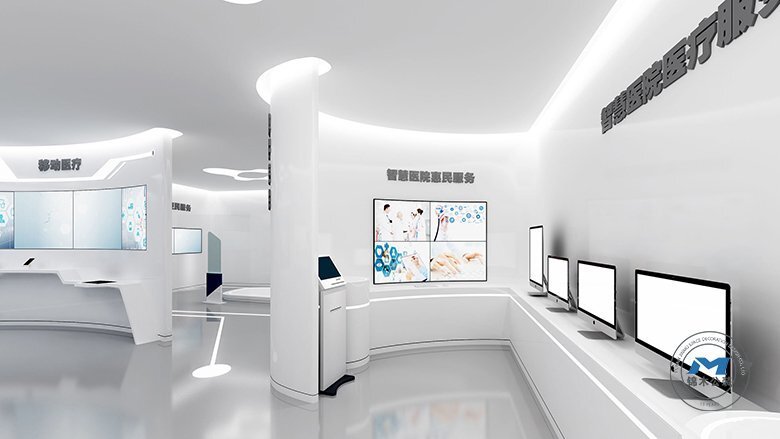 科技風企業(yè)展廳裝修設(shè)計效果產(chǎn)品展示