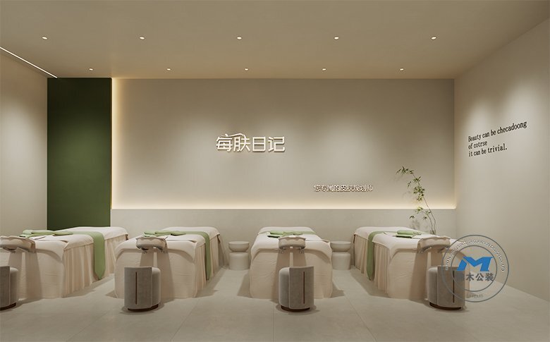 簡約美妝品牌店裝修設(shè)計(jì)效果護(hù)膚間